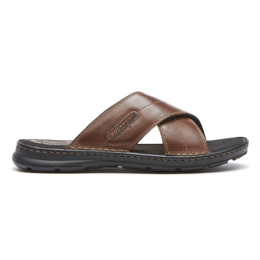 Rockport Darwyn Cross Band Slide Sandal Coach Brun Lea
