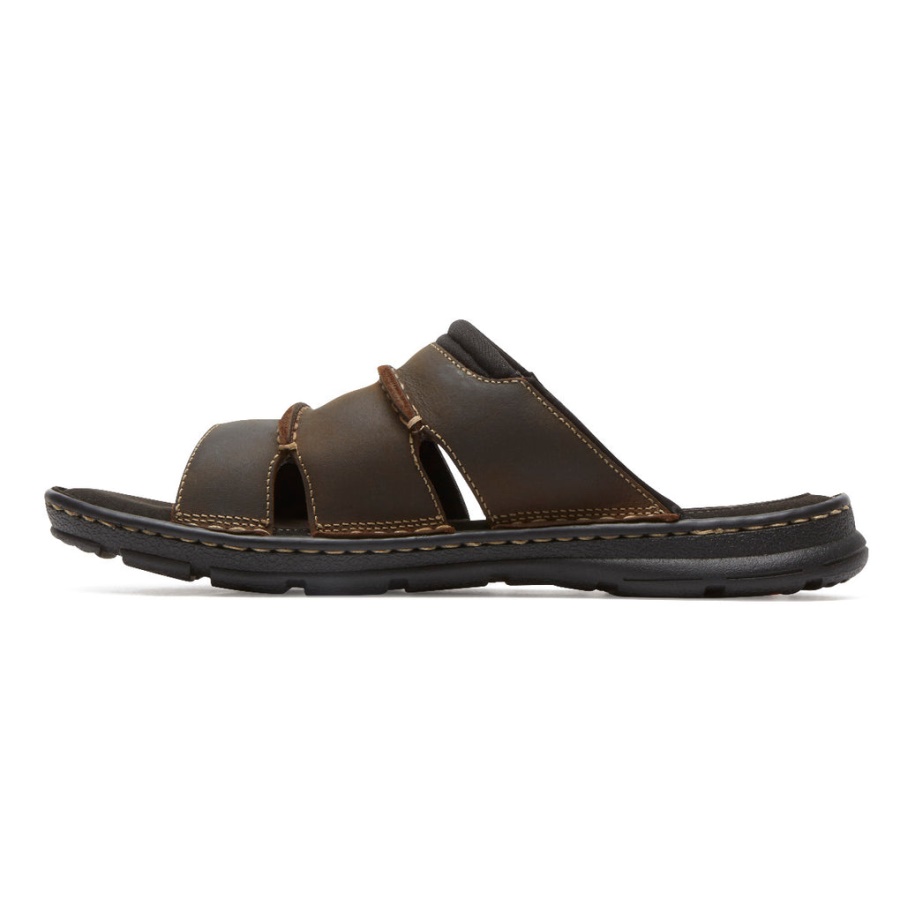 Rockport Darwyn Slide Sandal Brun Ii Lea