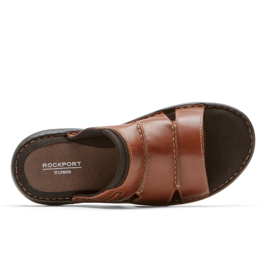 Rockport Darwyn Slide Sandal Coach Brun