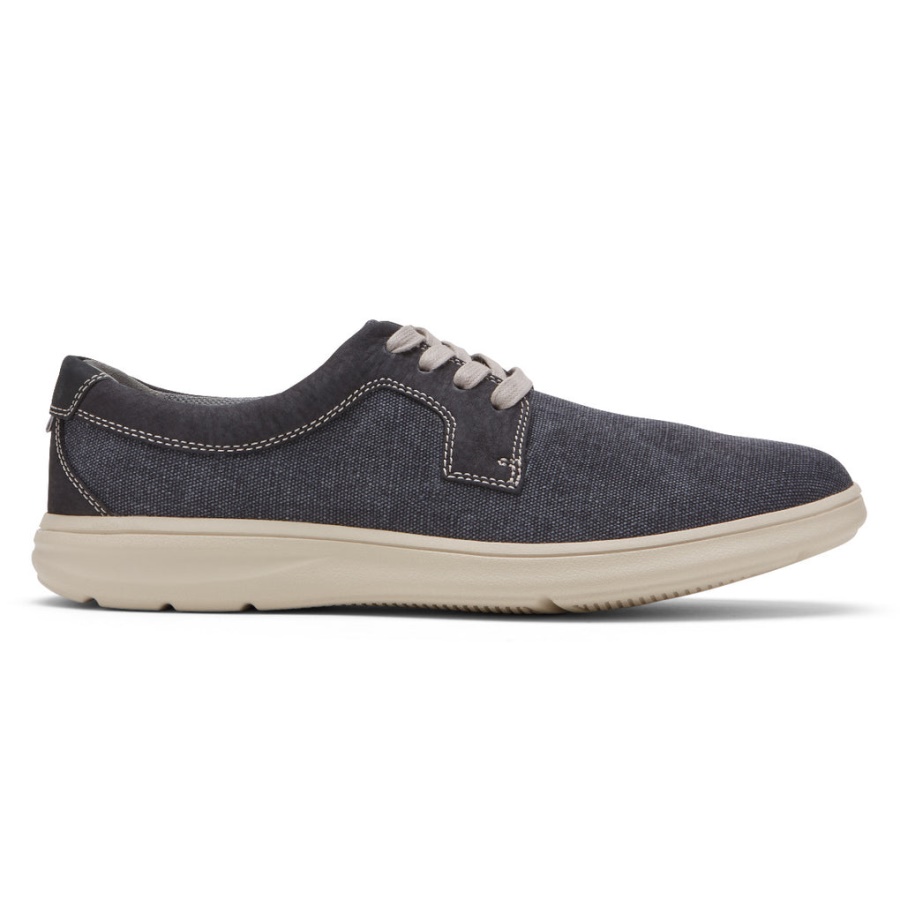 Rockport Menns Beck Med Vanlig Tå 4-øyet Oxford Marineblå Canvas Nubuck