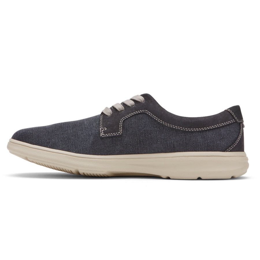 Rockport Menns Beck Med Vanlig Tå 4-øyet Oxford Marineblå Canvas Nubuck