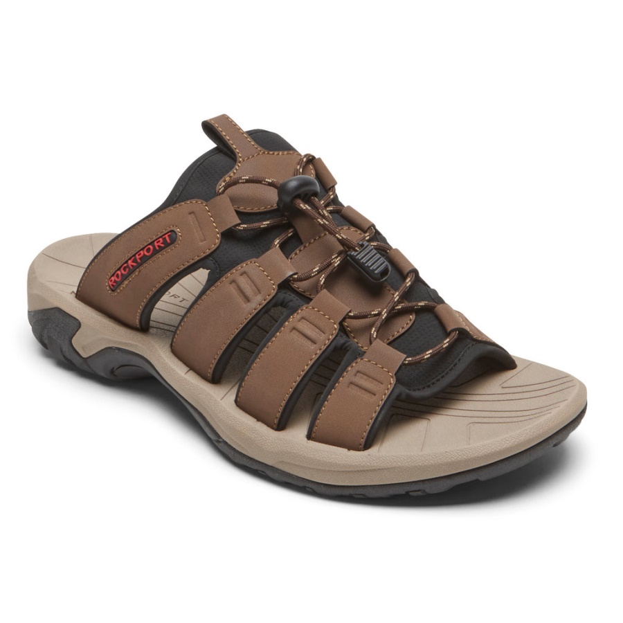 Rockport Menns Byron Bungee Slide Tan