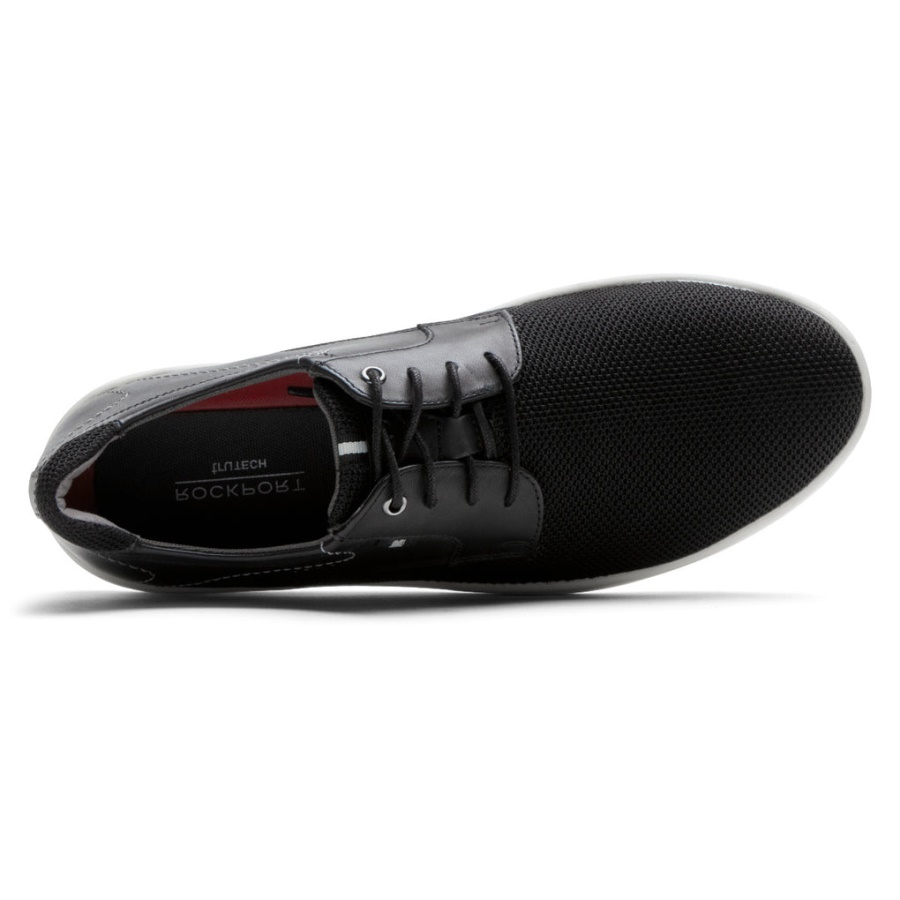 Rockport Menns Caldwell Vanlig Tå Oxford Svart Mesh Skinn