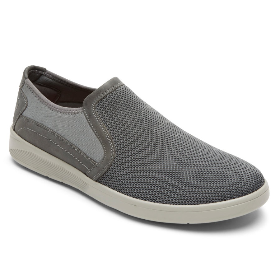 Rockport Menns Caldwell Twin Gore Slip-on Grå Nettingskinn