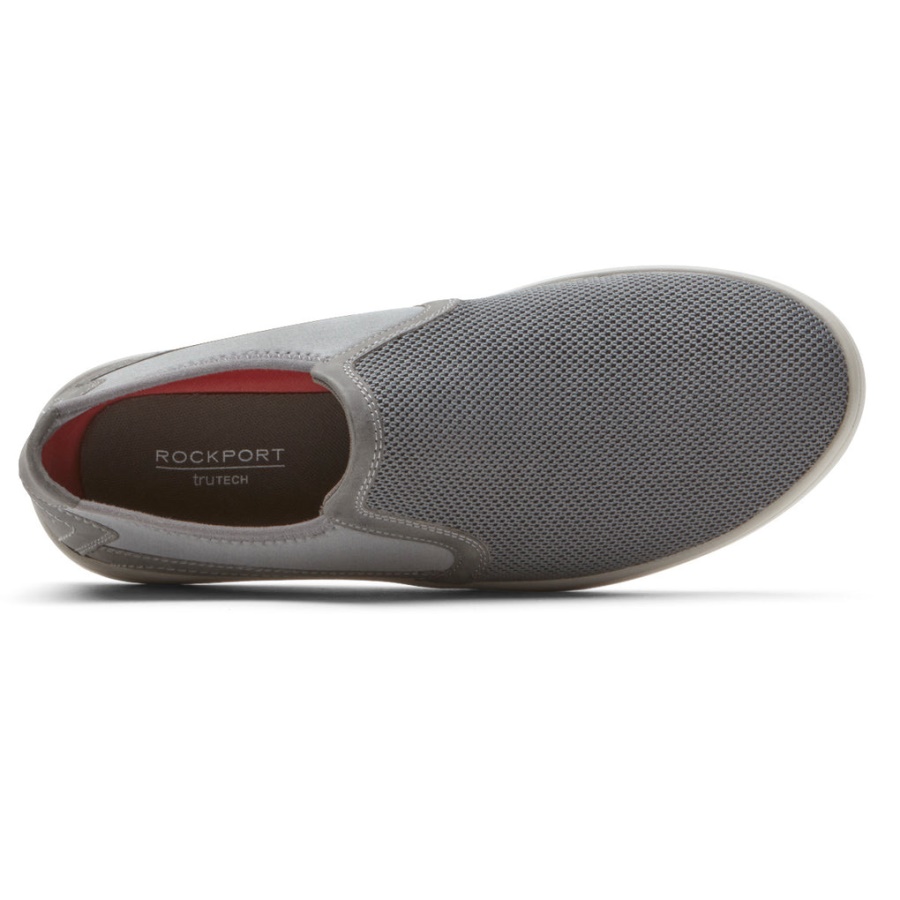 Rockport Menns Caldwell Twin Gore Slip-on Grå Nettingskinn