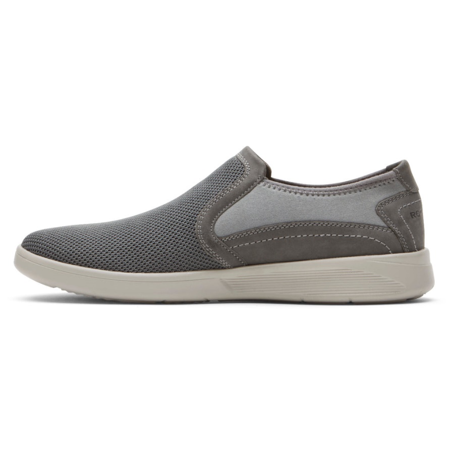 Rockport Menns Caldwell Twin Gore Slip-on Grå Nettingskinn