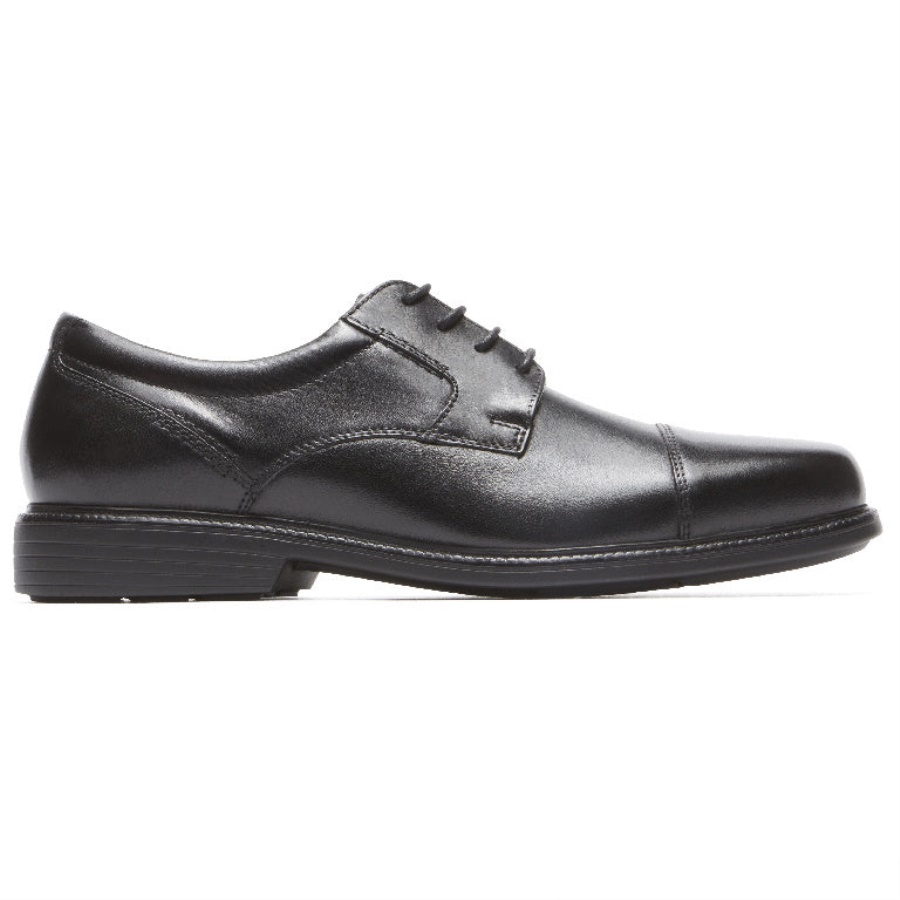 Rockport Menn Charles Road Cap Toe Oxford Svart