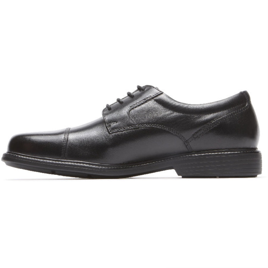 Rockport Menn Charles Road Cap Toe Oxford Svart