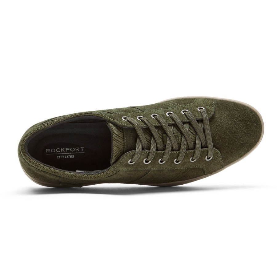 Rockport Herre Colle Tie Sneaker Oliven Semsket Skinn