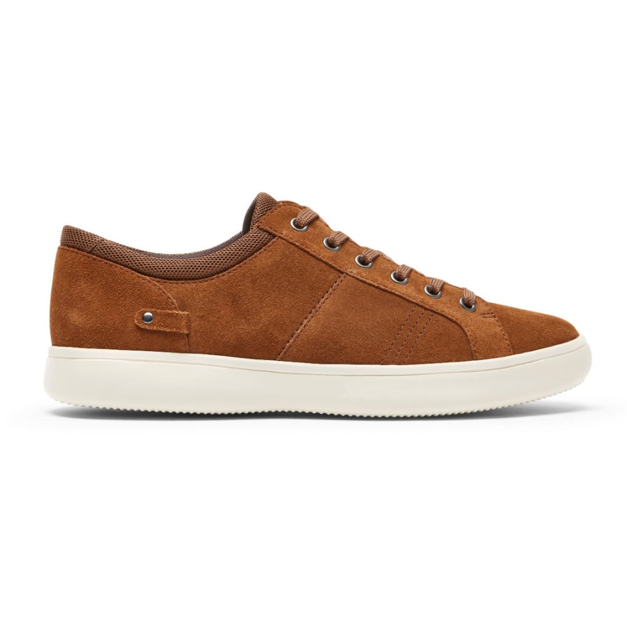 Rockport Menns Colle Tie Sneaker Tan Semsket Skinn