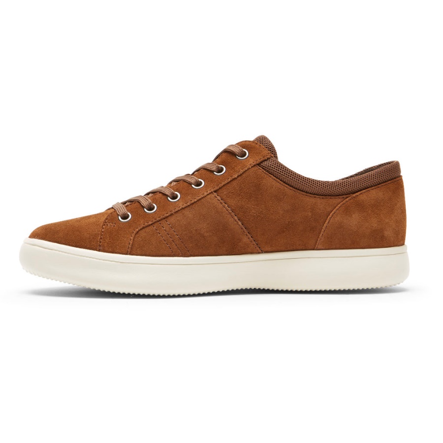 Rockport Menns Colle Tie Sneaker Tan Semsket Skinn