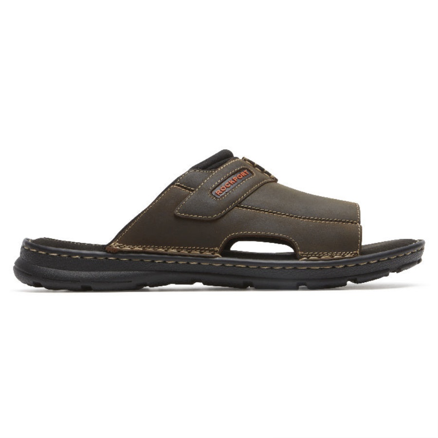Rockport Menns Darwyn 2 Slide Sandal Brun Ii Lea