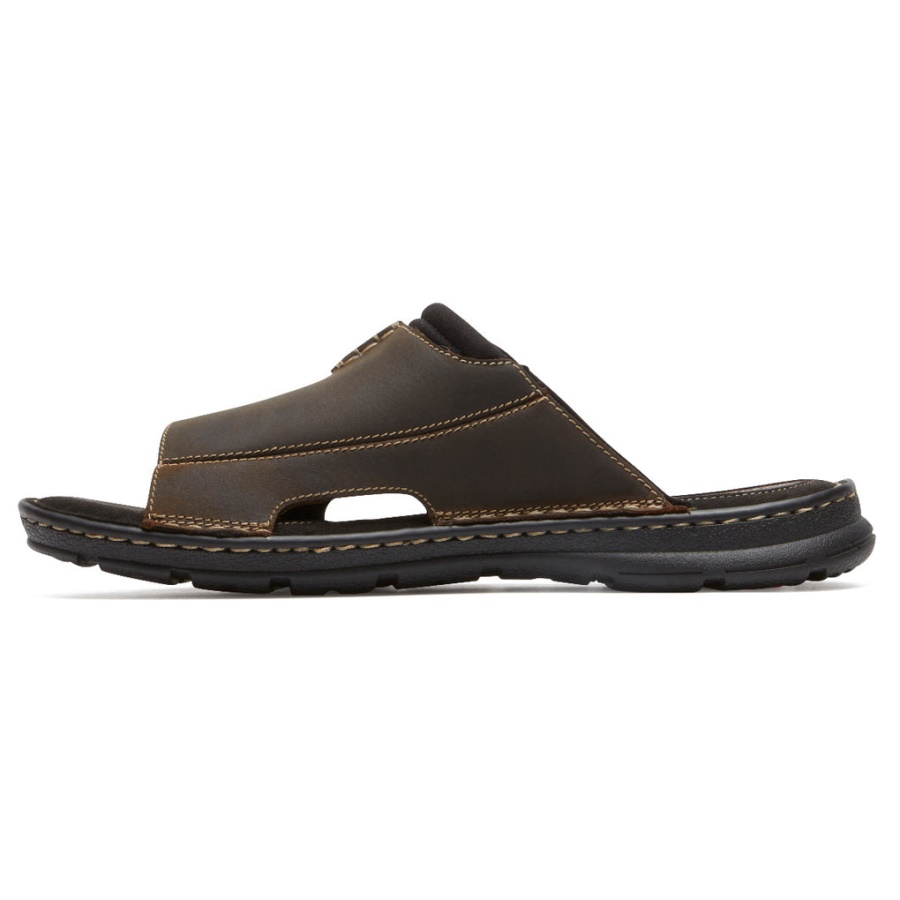 Rockport Menns Darwyn 2 Slide Sandal Brun Ii Lea