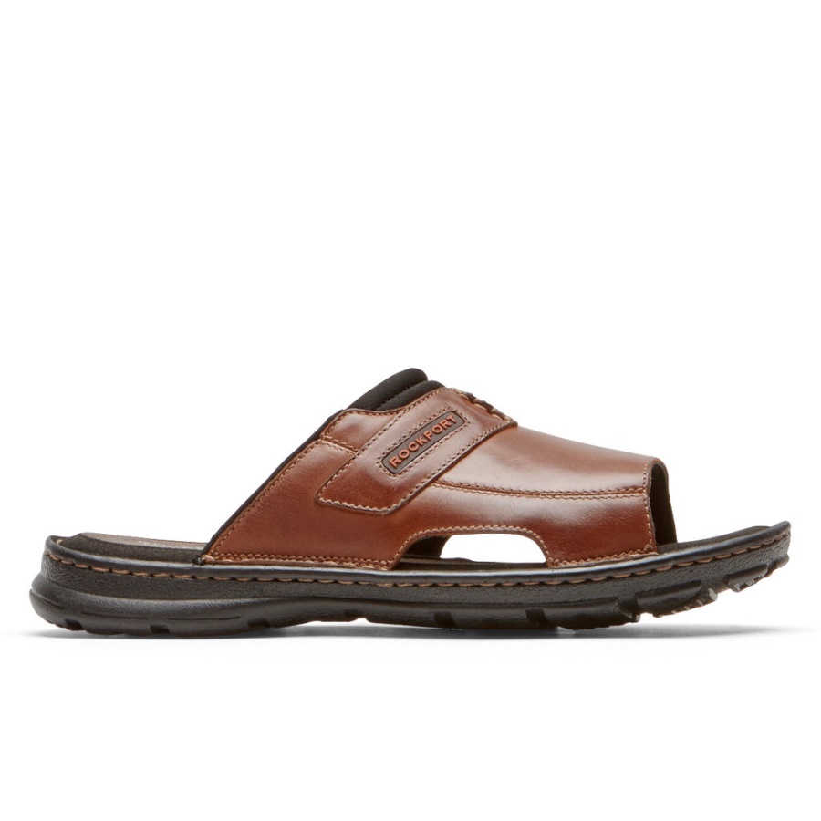 Rockport Menns Darwyn 2 Slides Sandal Coach Brun