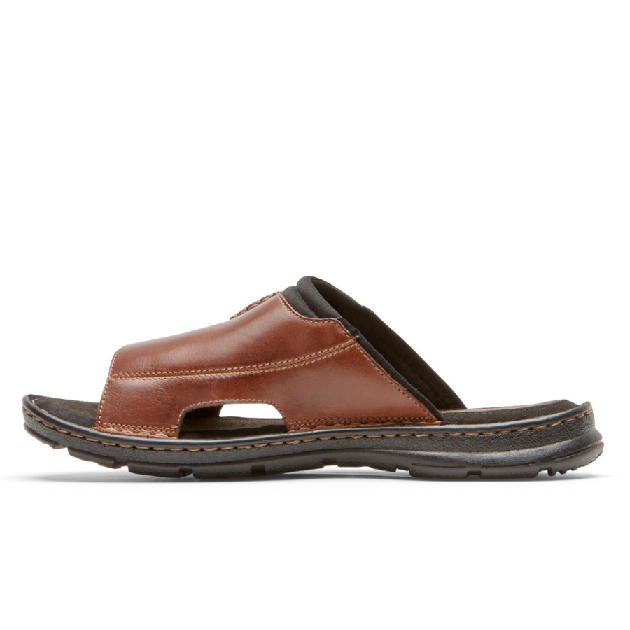 Rockport Menns Darwyn 2 Slides Sandal Coach Brun
