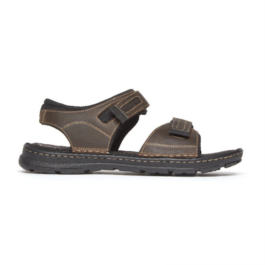 Rockport Menns Darwyn Kvartstrop Sandal Brun Ii Skinn