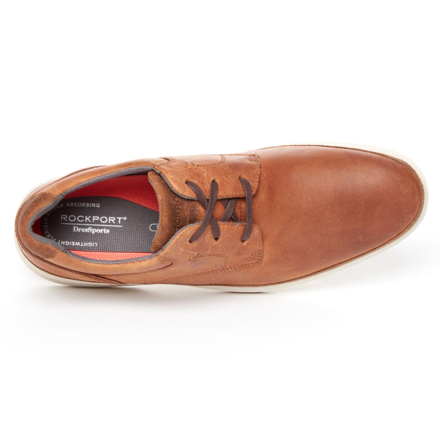Rockport Herre Dressports 2 Go Plain Toe New Caramel