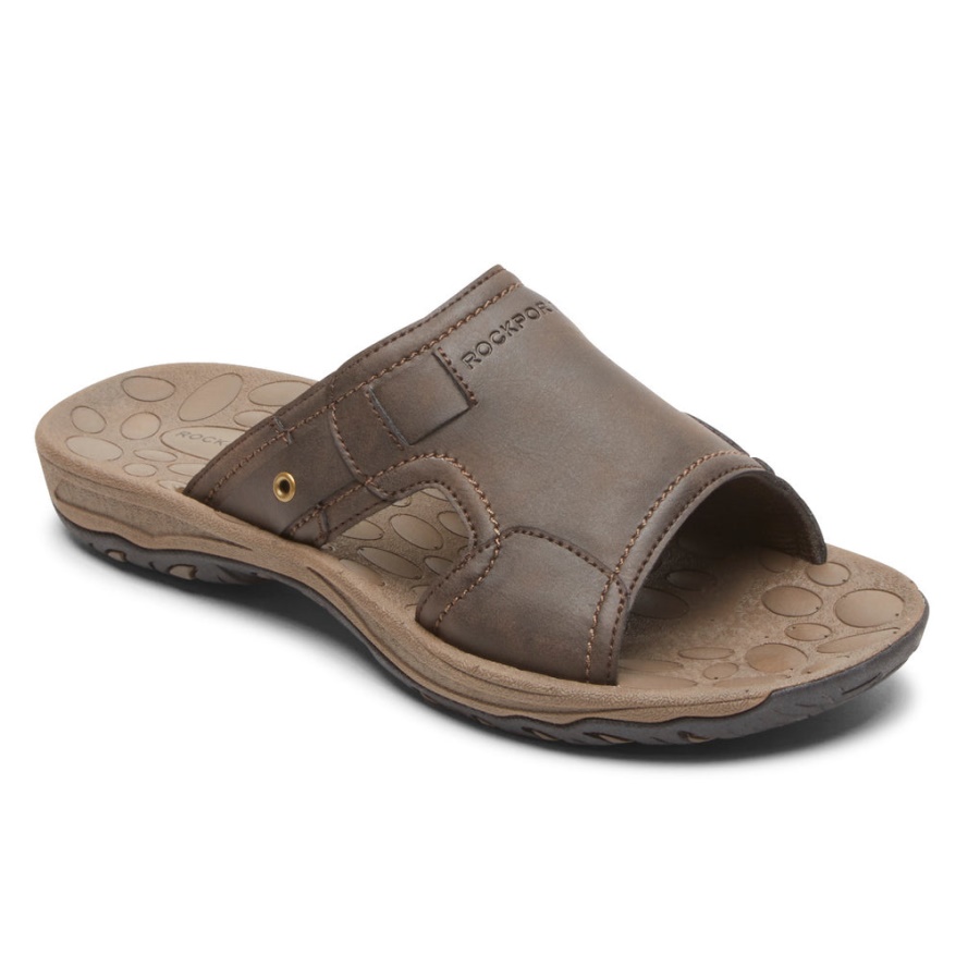 Rockport Menn Hayes Slide Sandal Brun