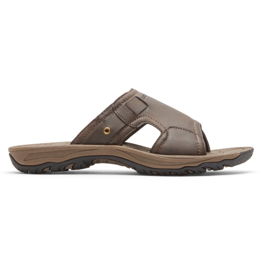 Rockport Menn Hayes Slide Sandal Brun
