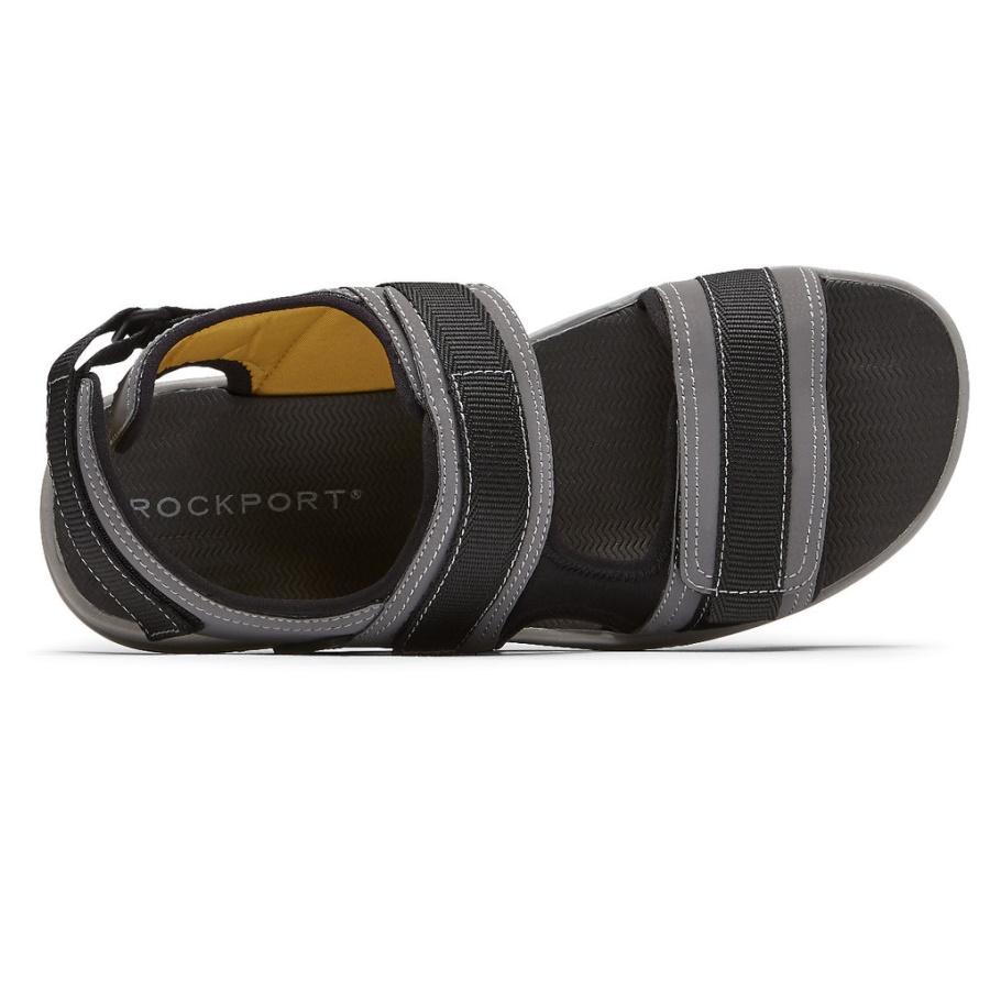 Rockport Herre Lucky Bay Sport 3 Stropper Sandal Grå