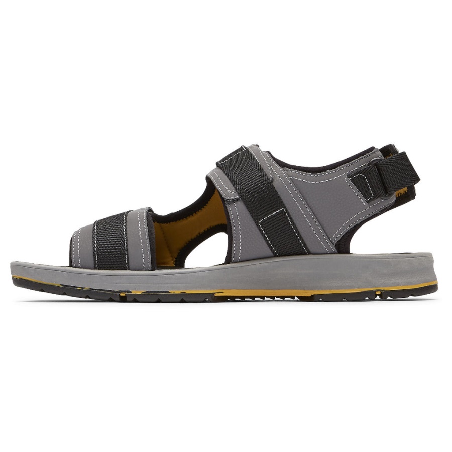Rockport Herre Lucky Bay Sport 3 Stropper Sandal Grå