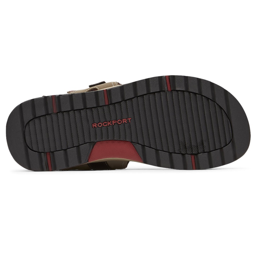 Rockport Men's Lucky Bay Sport 3-stropper Sandal Tan