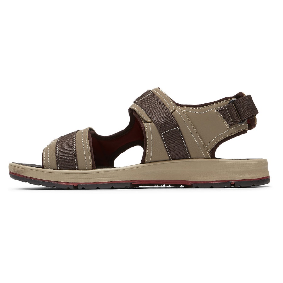 Rockport Men's Lucky Bay Sport 3-stropper Sandal Tan