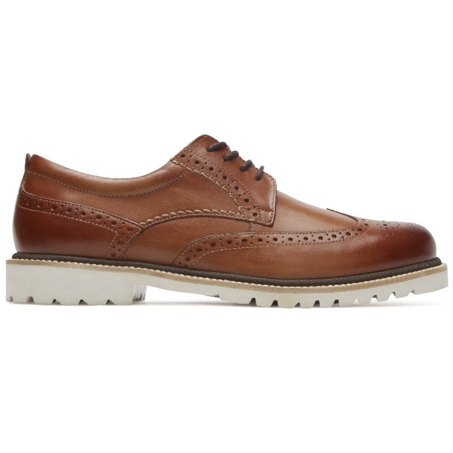 Rockport Herre Marshall Vingetip Cognac Skinn