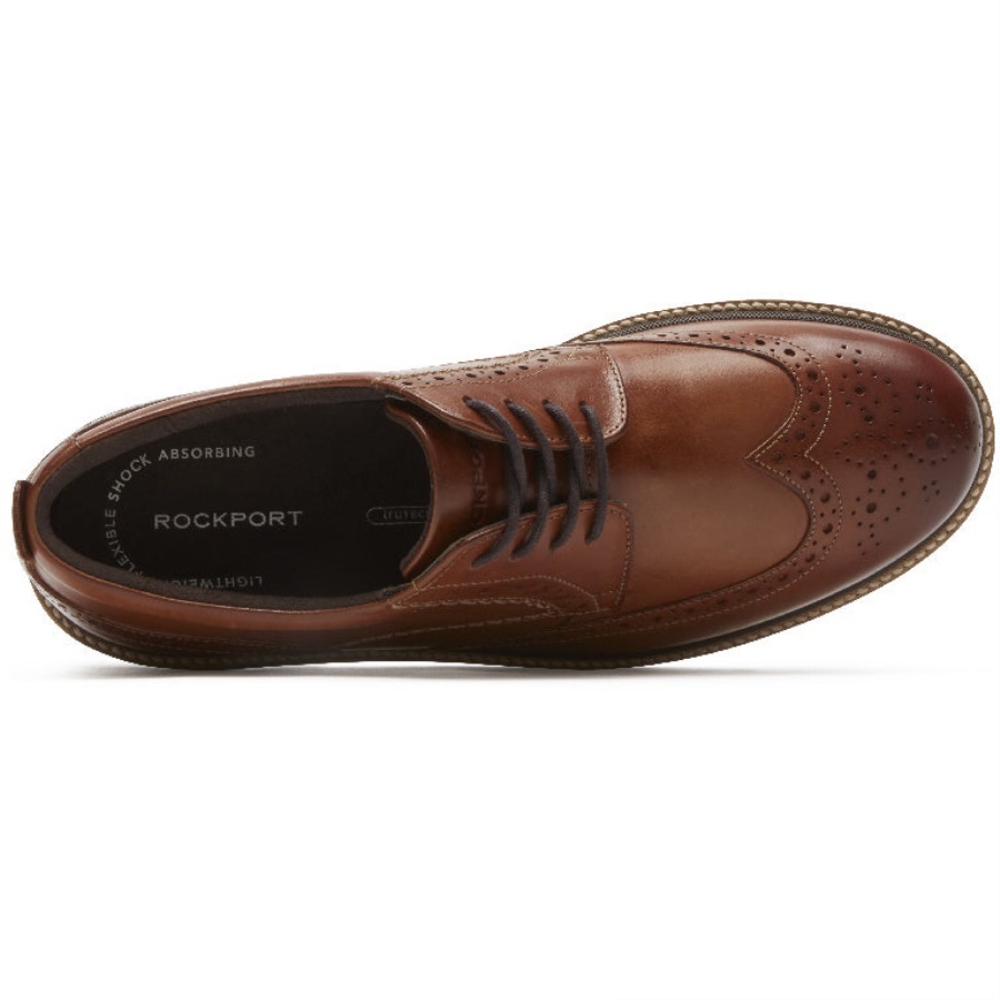Rockport Herre Marshall Vingetip Cognac Skinn