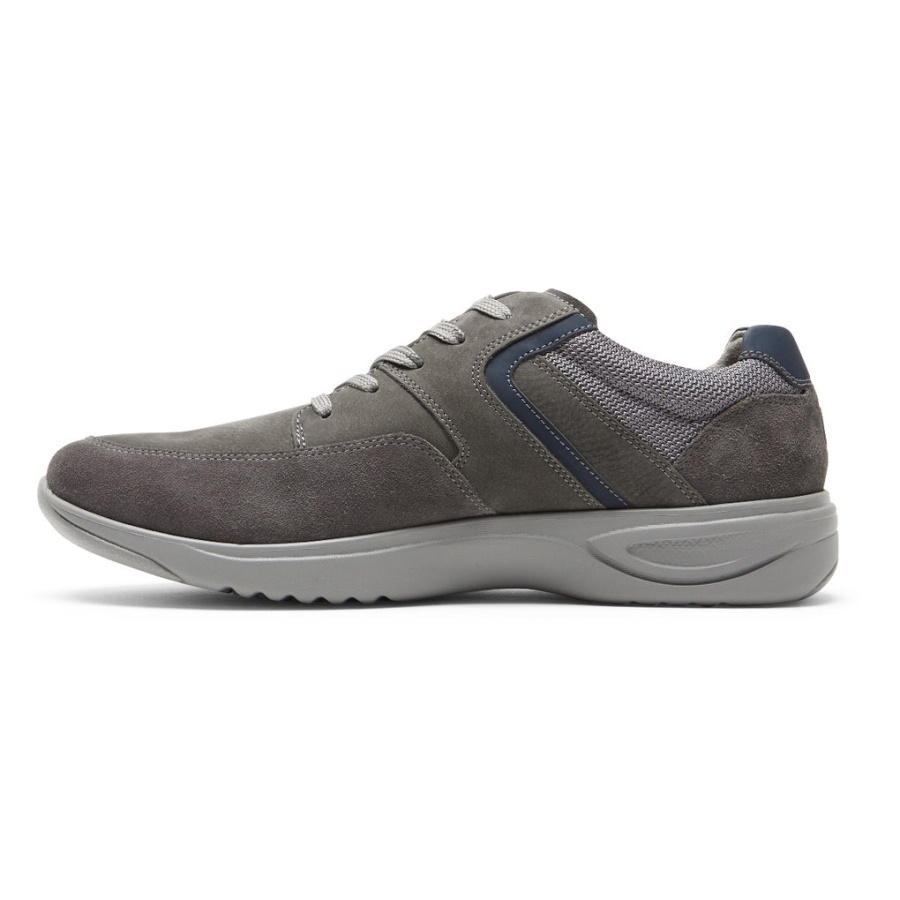 Rockport Menn Metro Path Sneaker Stål Grå Nubuck Semsket Skinn