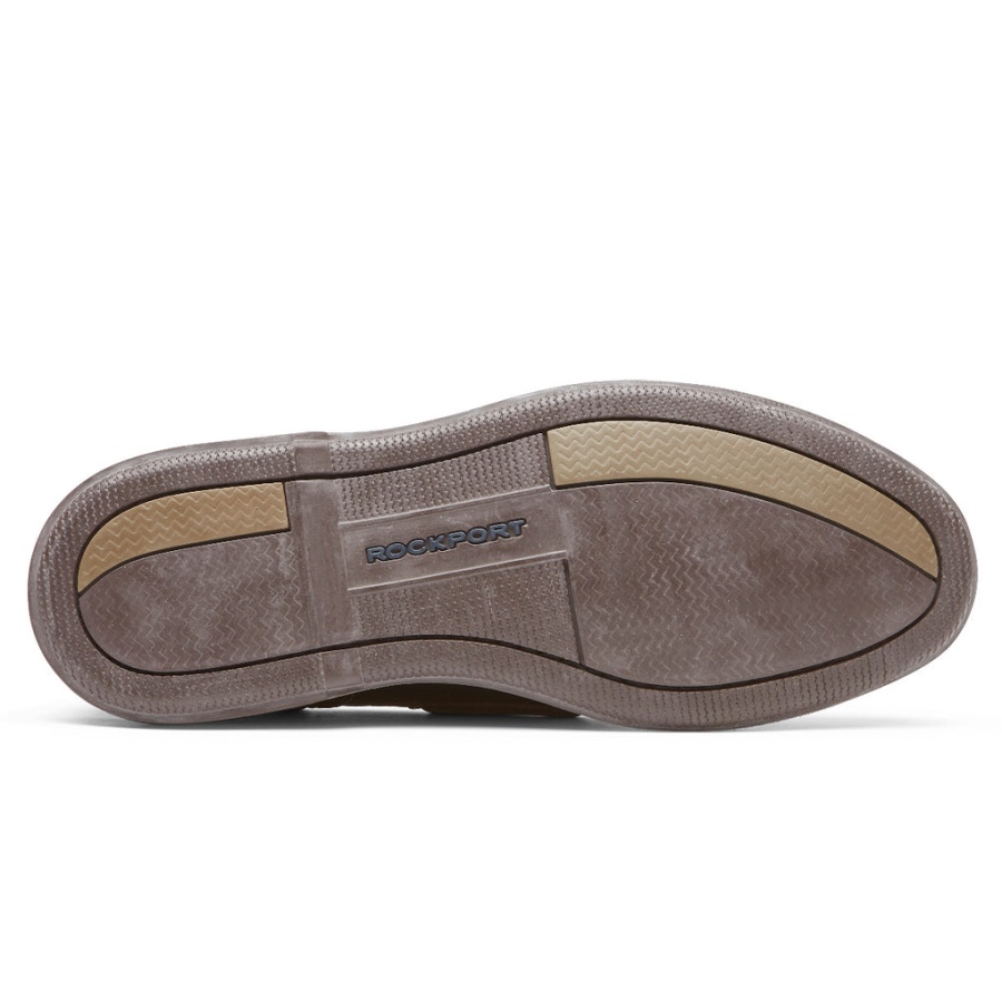 Rockport Menns Perth Båtsko Mørkebrun Pull Up