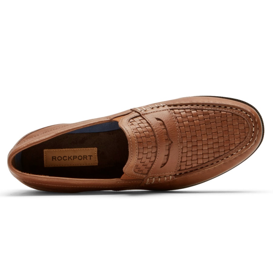 Rockport Menns Preston Penny Loafer Tan Vevd