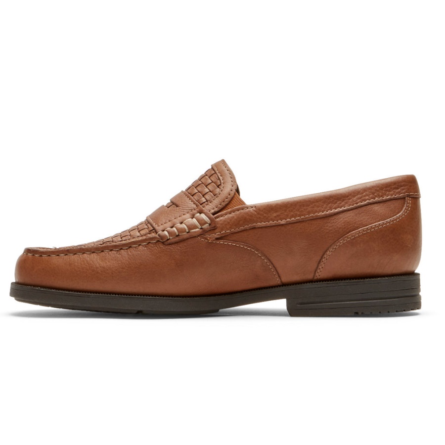 Rockport Menns Preston Penny Loafer Tan Vevd
