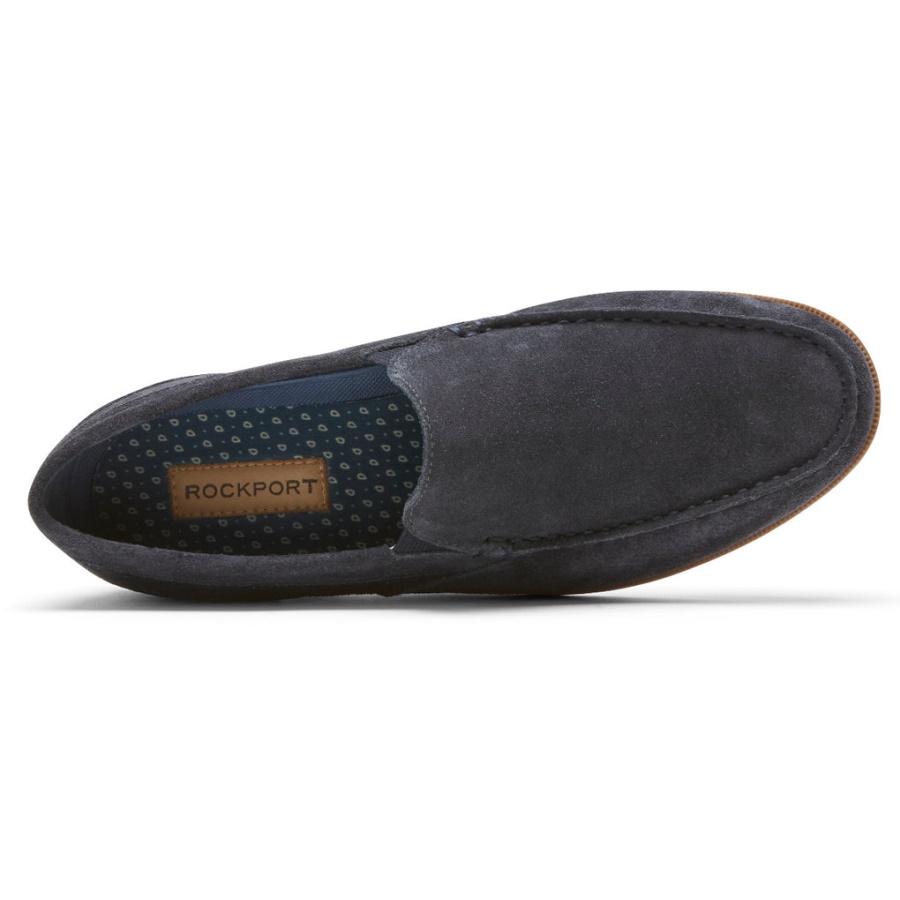 Rockport Herre Preston Venetiansk Loafer Midnight Semsket Skinn