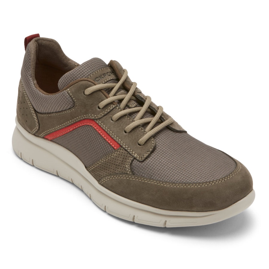 Rockport Menns Primetime Casual Mudguard Sneaker Breen Mesh Skinn