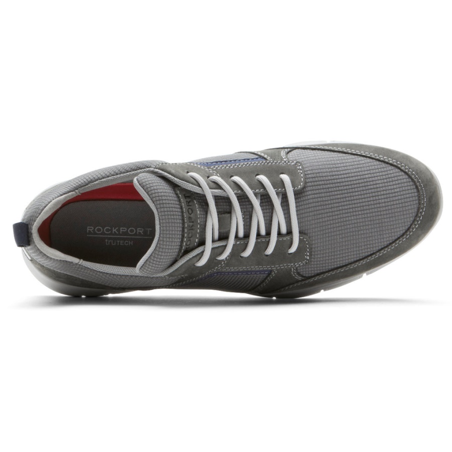 Rockport Menns Primetime Casual Mudguard Sneaker Grå Mesh Lea