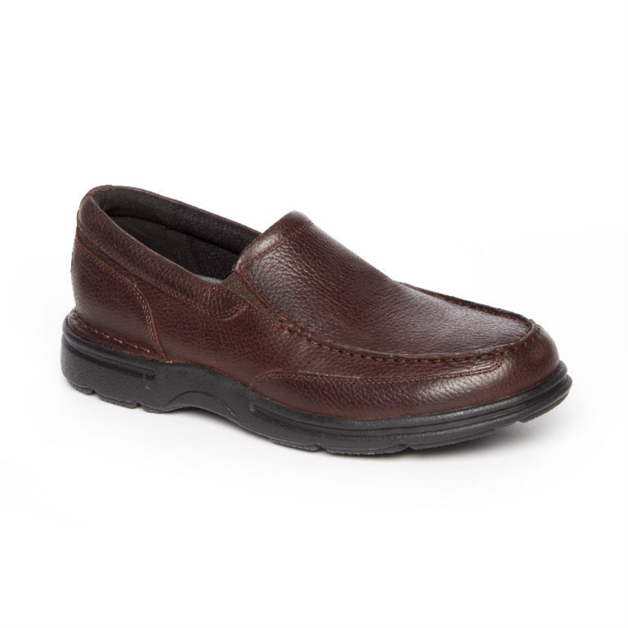 Rockport Menns Prowalker Eureka Plus Slip-on Mørkebrun