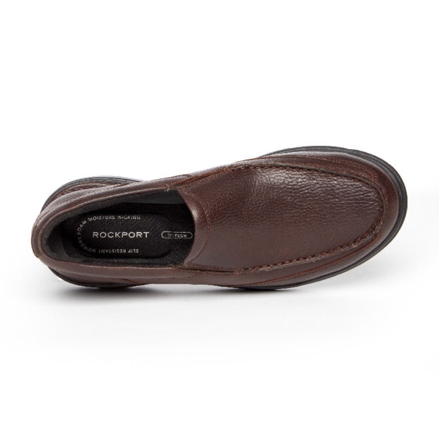Rockport Menns Prowalker Eureka Plus Slip-on Mørkebrun