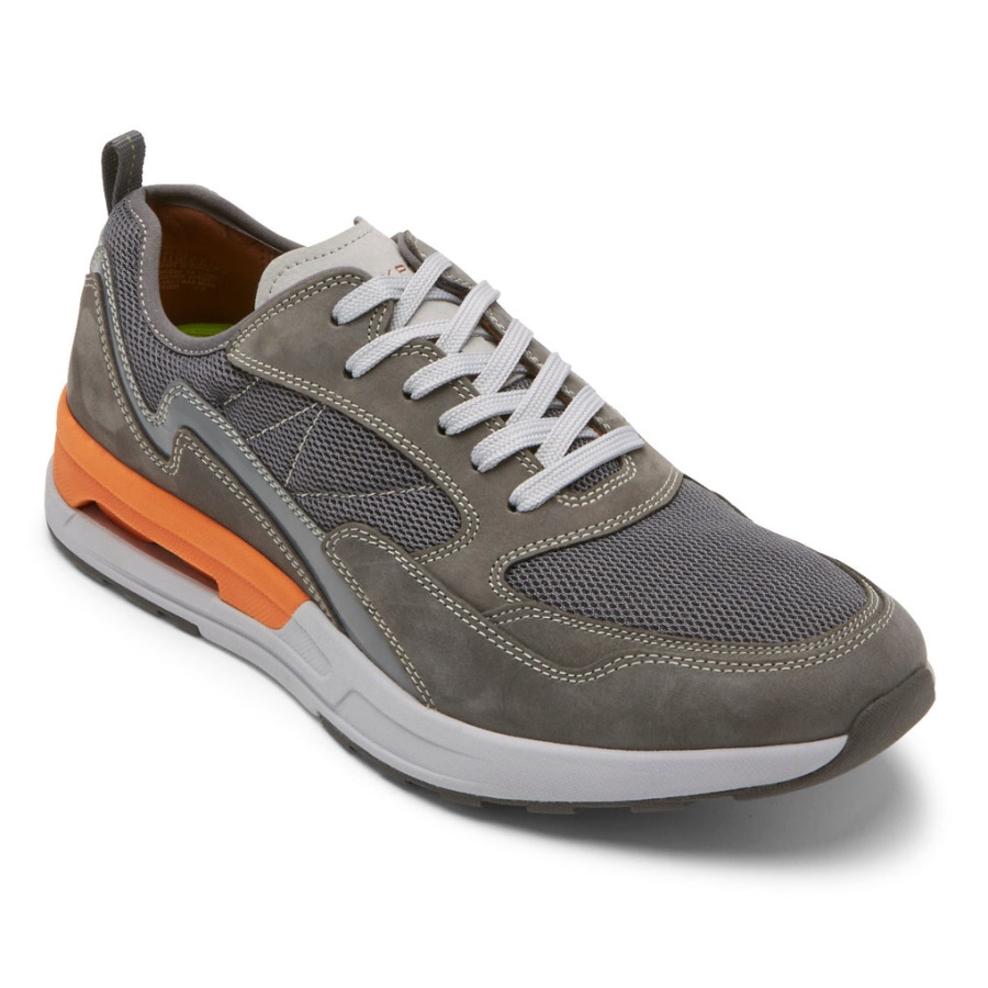 Rockport Herre Pulsetech Sport Ubal Sneaker Stålgrå Nubuck Mesh