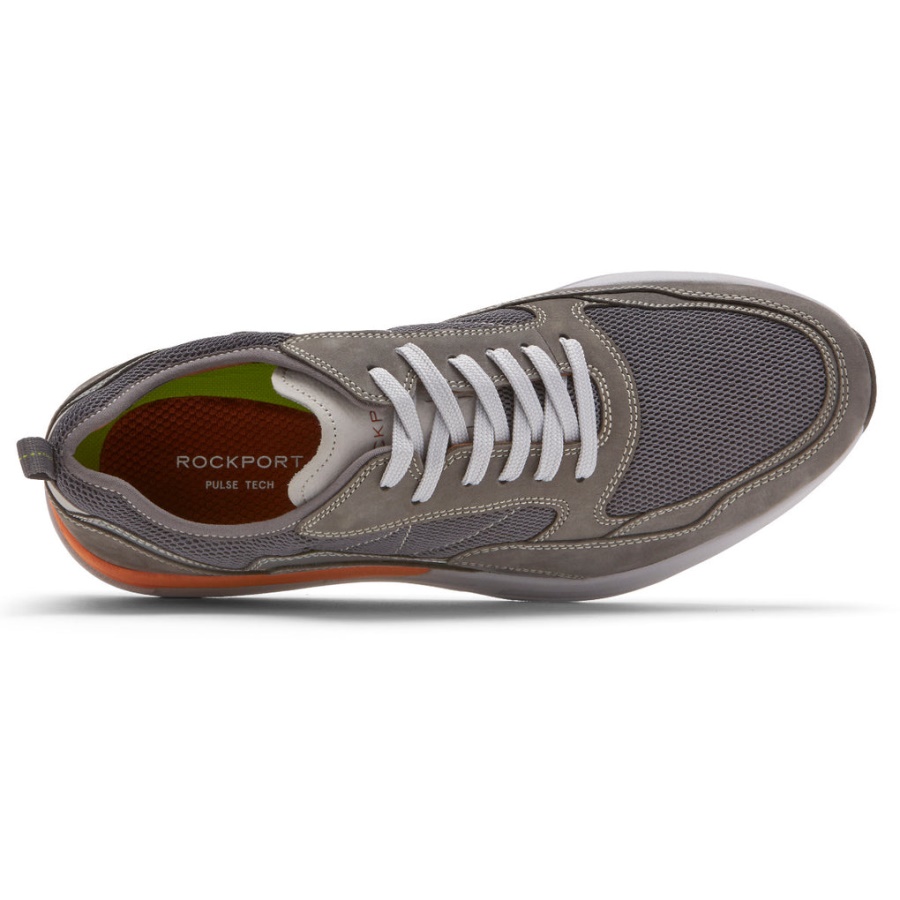Rockport Herre Pulsetech Sport Ubal Sneaker Stålgrå Nubuck Mesh