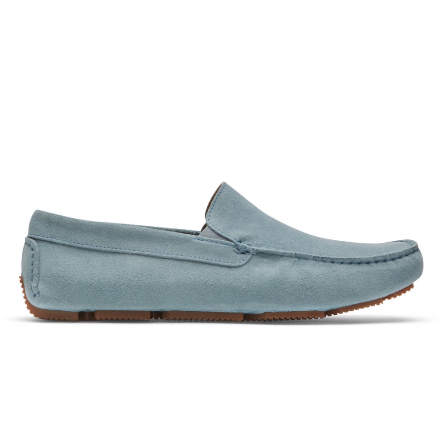 Rockport Herre Rhyder Venetiansk Loafer Lyseblå Semsket Skinn