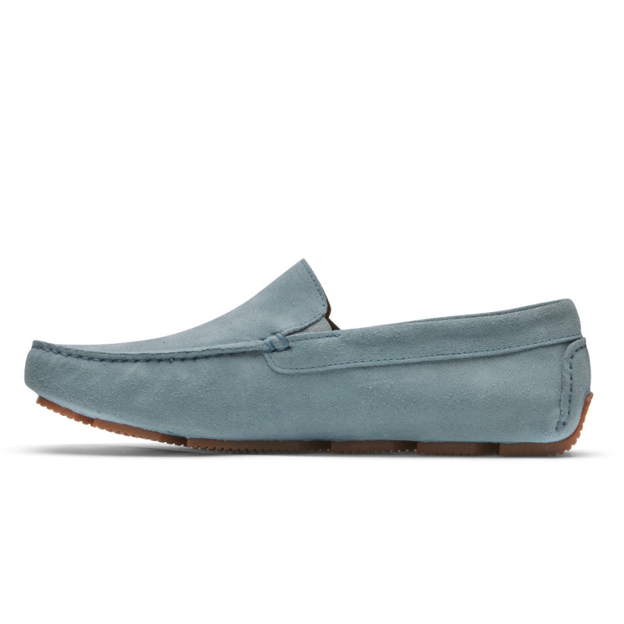Rockport Herre Rhyder Venetiansk Loafer Lyseblå Semsket Skinn