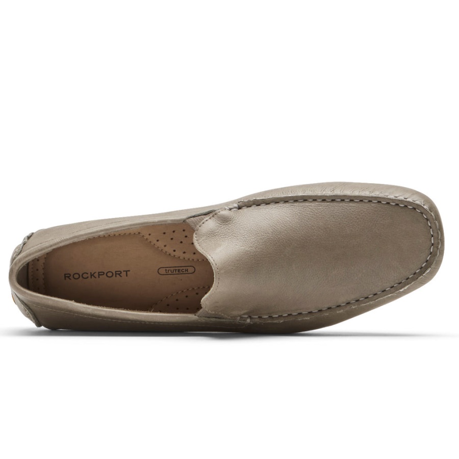 Rockport Herre Rhyder Venetiansk Loafer Taupe Tumlet Skinn