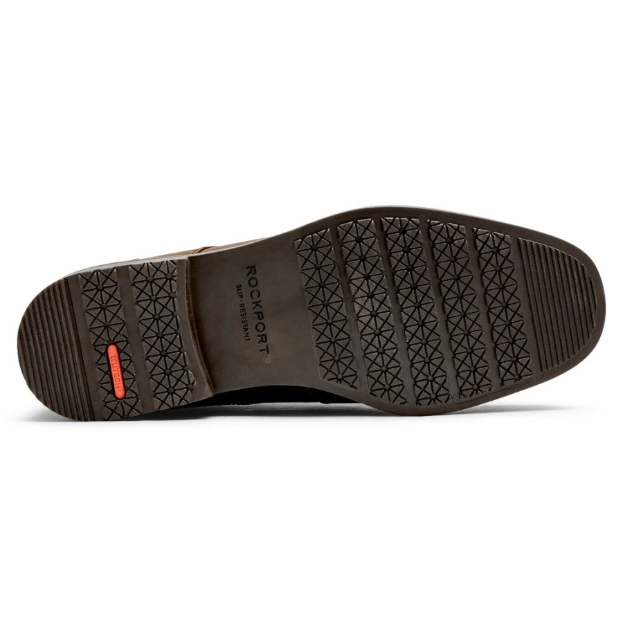 Rockport Menn Robinsyn Vanntett Vanlig Tå Oxford Tan Crazy Horse