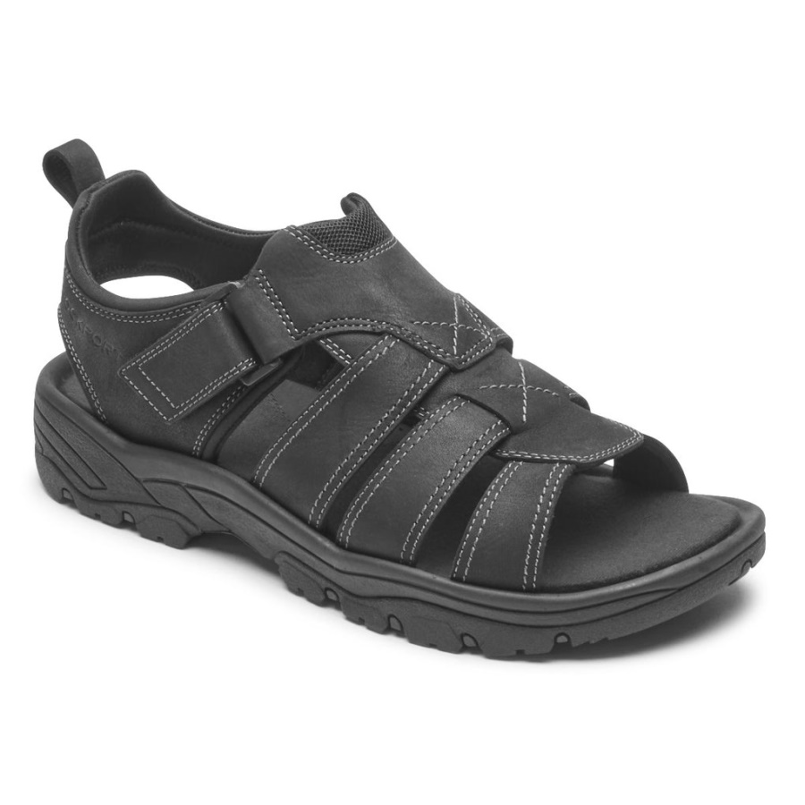 Rockport Herre Springboro Rocklake Fisherman Sandal Svart