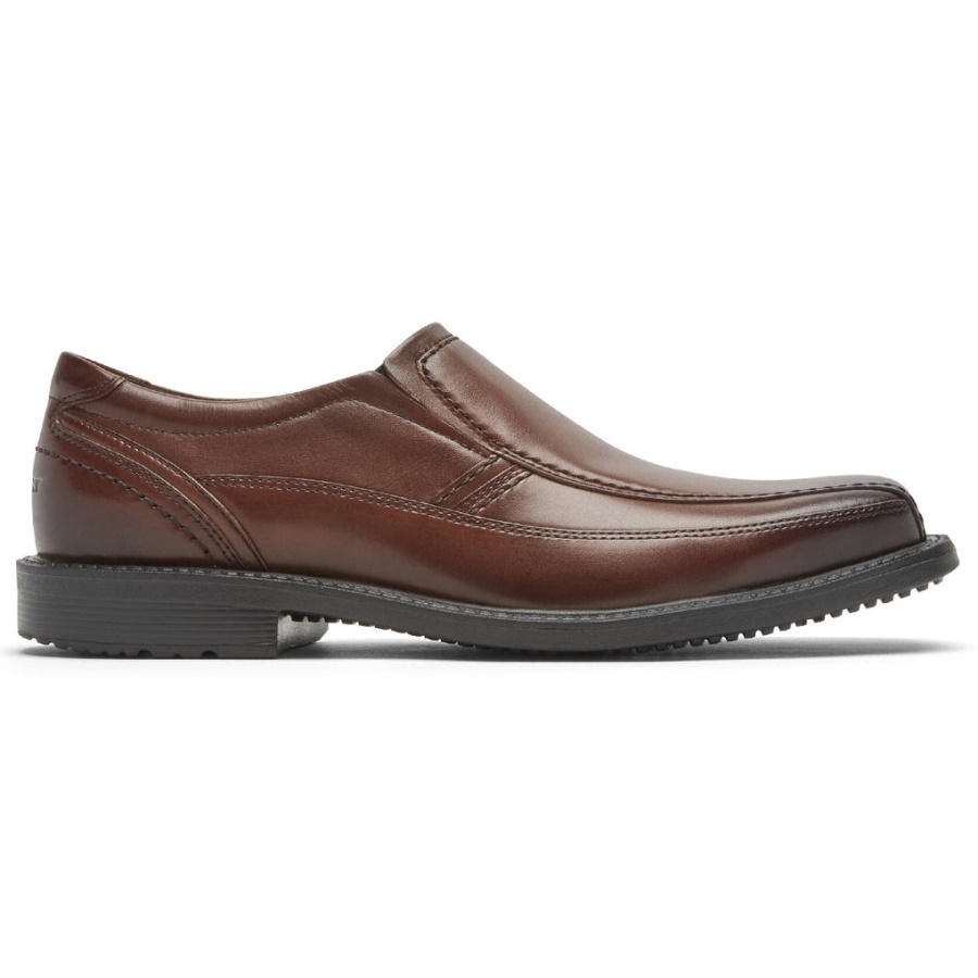 Rockport Herrestil Leder 2 Bike Toe Slip-on Ny Brun Gradient