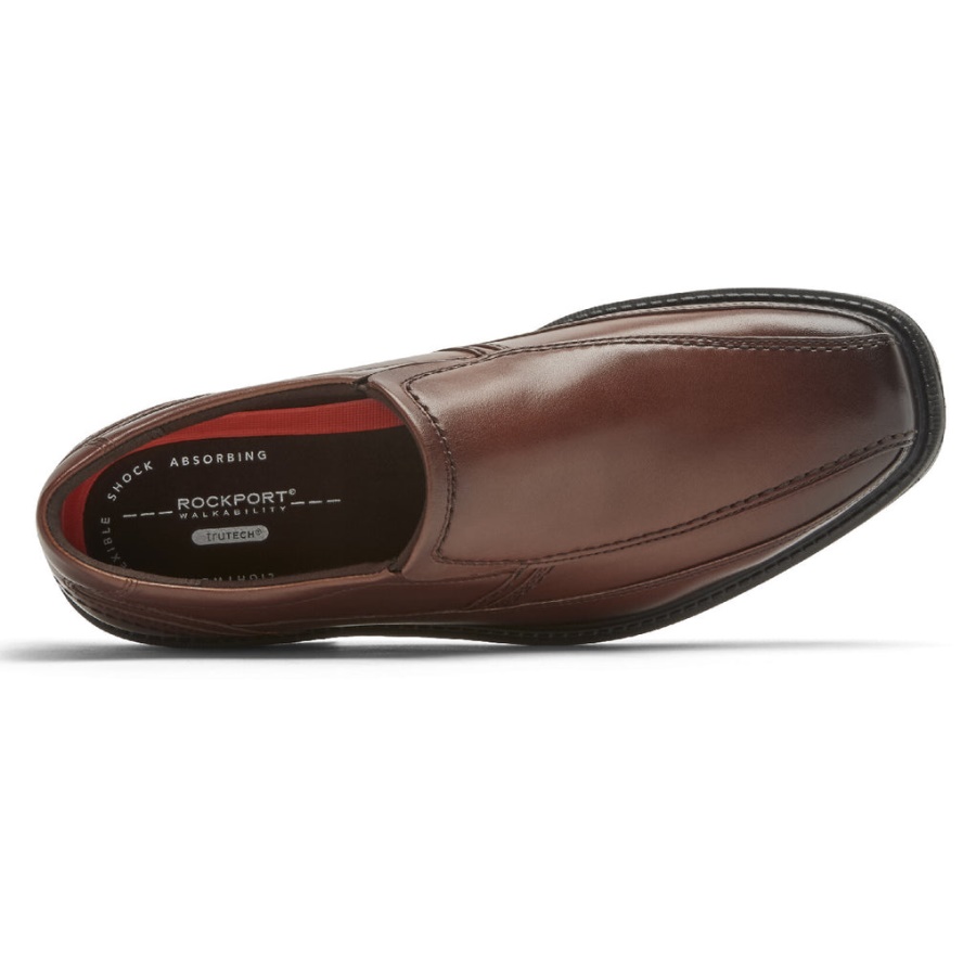 Rockport Herrestil Leder 2 Bike Toe Slip-on Ny Brun Gradient