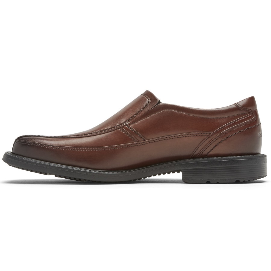 Rockport Herrestil Leder 2 Bike Toe Slip-on Ny Brun Gradient