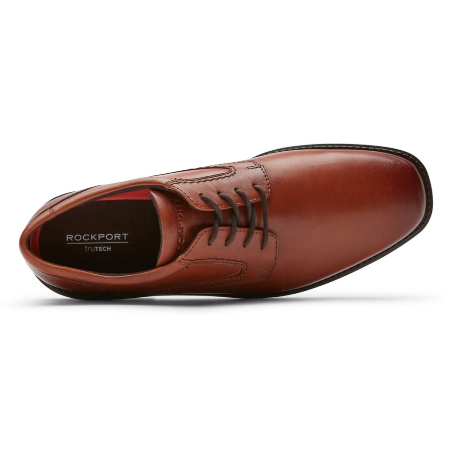 Rockport Menns Stil Leder 2 Vanlig Tå Oxford British Tan