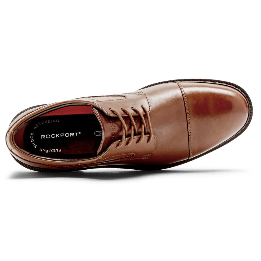 Rockport Menns Tanner Cap Toe Oxford Cognac